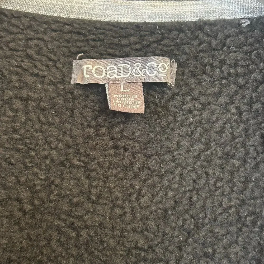 Toad&Co Men’s Large Full Zip Sweater Fleece Jacket Black Gray Heavyweight Casual